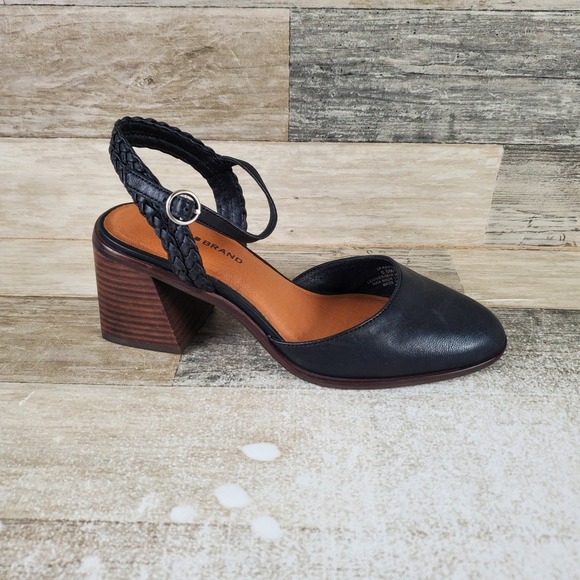 Lucky Brand Shoes - Lucky Brand Ravynna Women Pumps Sz 6.5 M Black Ankle Strap Block Heel Almond Toe